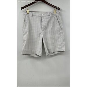 Nike White Plaid Dri-Fit Stretch 8" Inseam Golf Short Men's 32 Medium